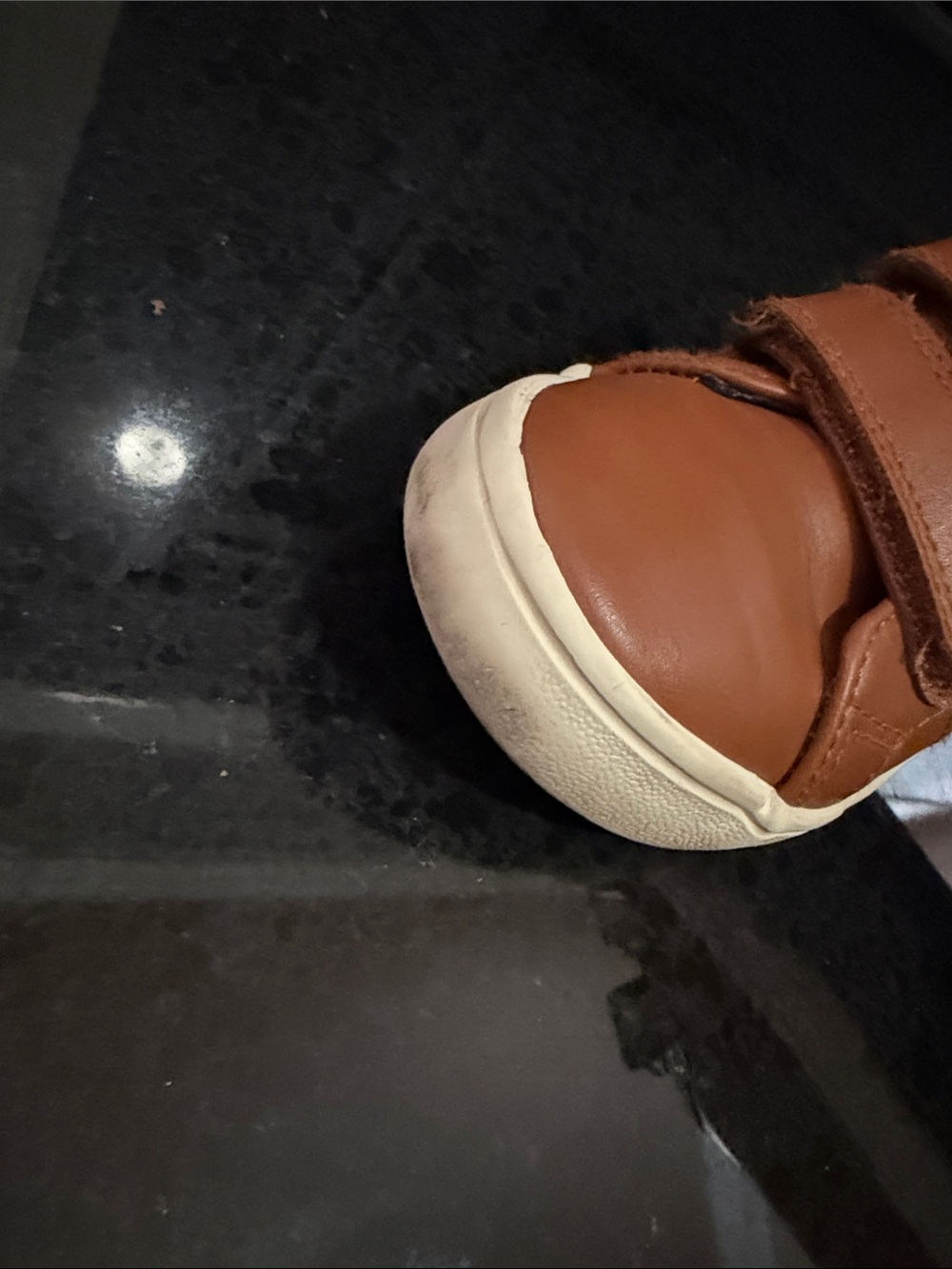 Kids Cat & Jack Tan Leather Double-Strap Sneakers - Picture 3 of 4